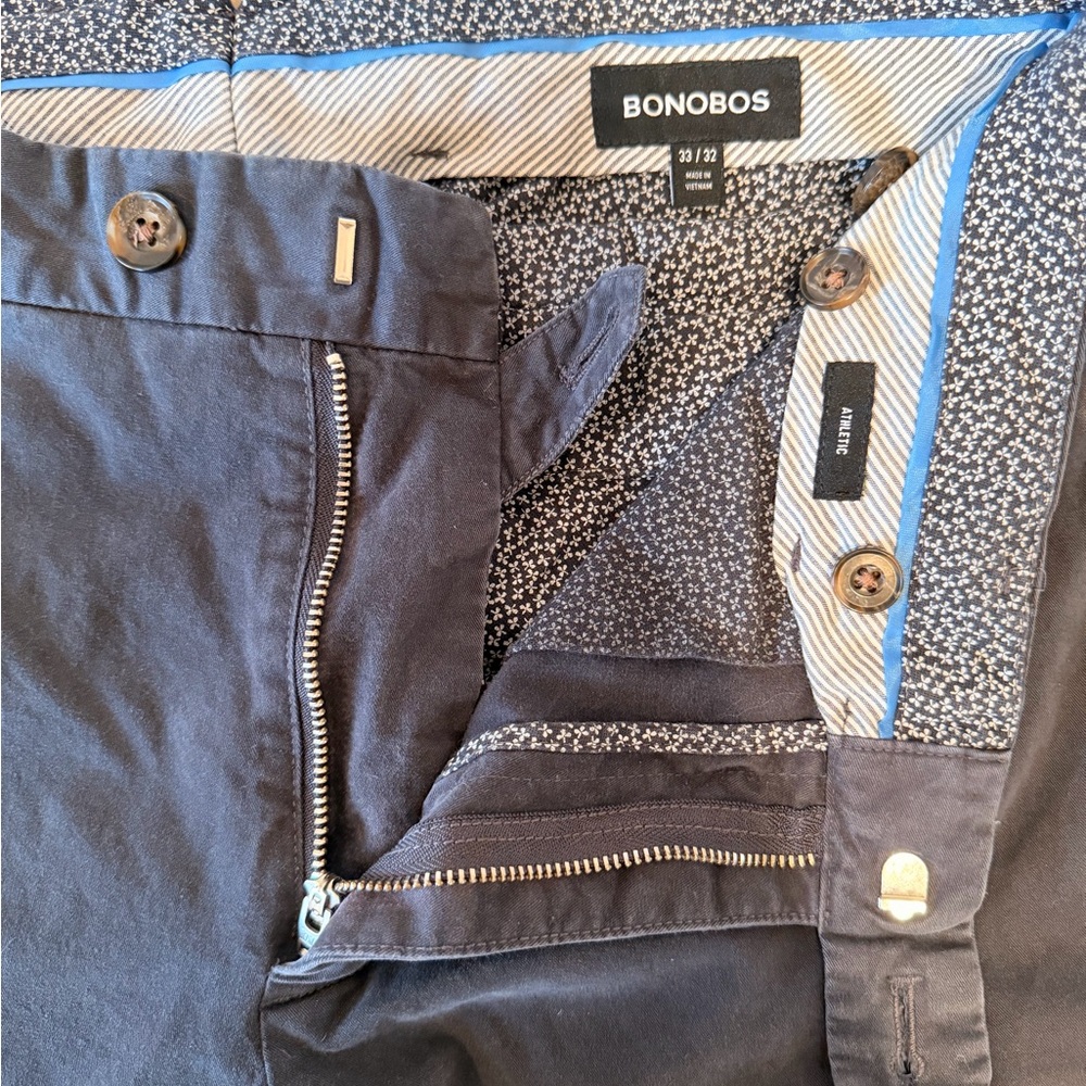 Bonobos Navy Slim Fit Chinos with Contrast Waistband